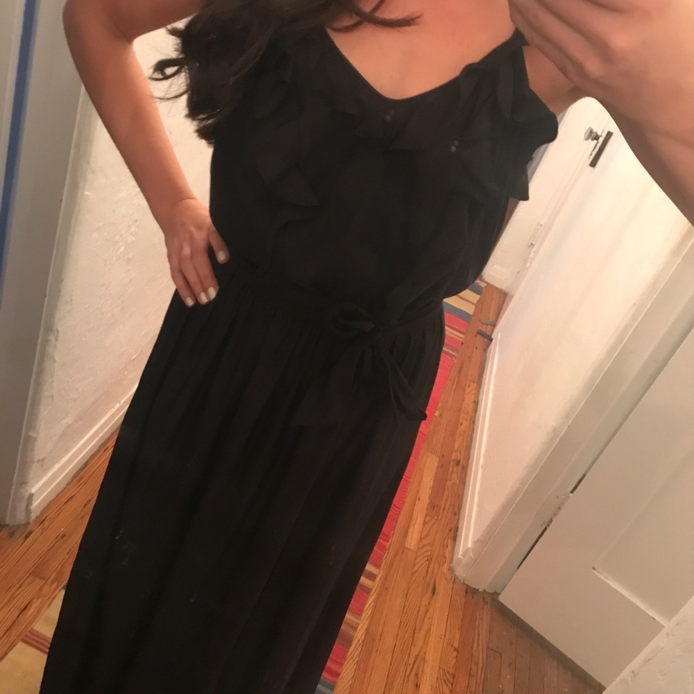 Black silk maxi dress from Rebecca Taylor.